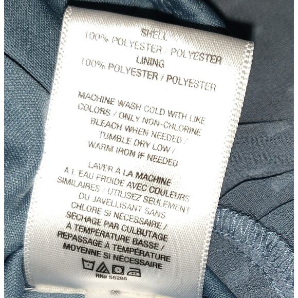 Express Blue Mini Dress SMALL Tiered Ruffles Swiss Squares Sheer Lined Keyhole - Picture 12 of 16